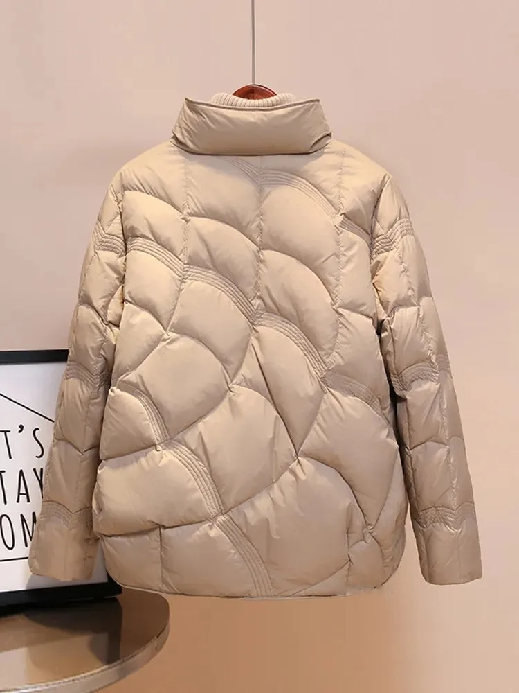 Ultra Light 90% Duck Down Jacket Autumn Winter Women Down Coat Single Breasted Warm Female Puffer Coat Parka