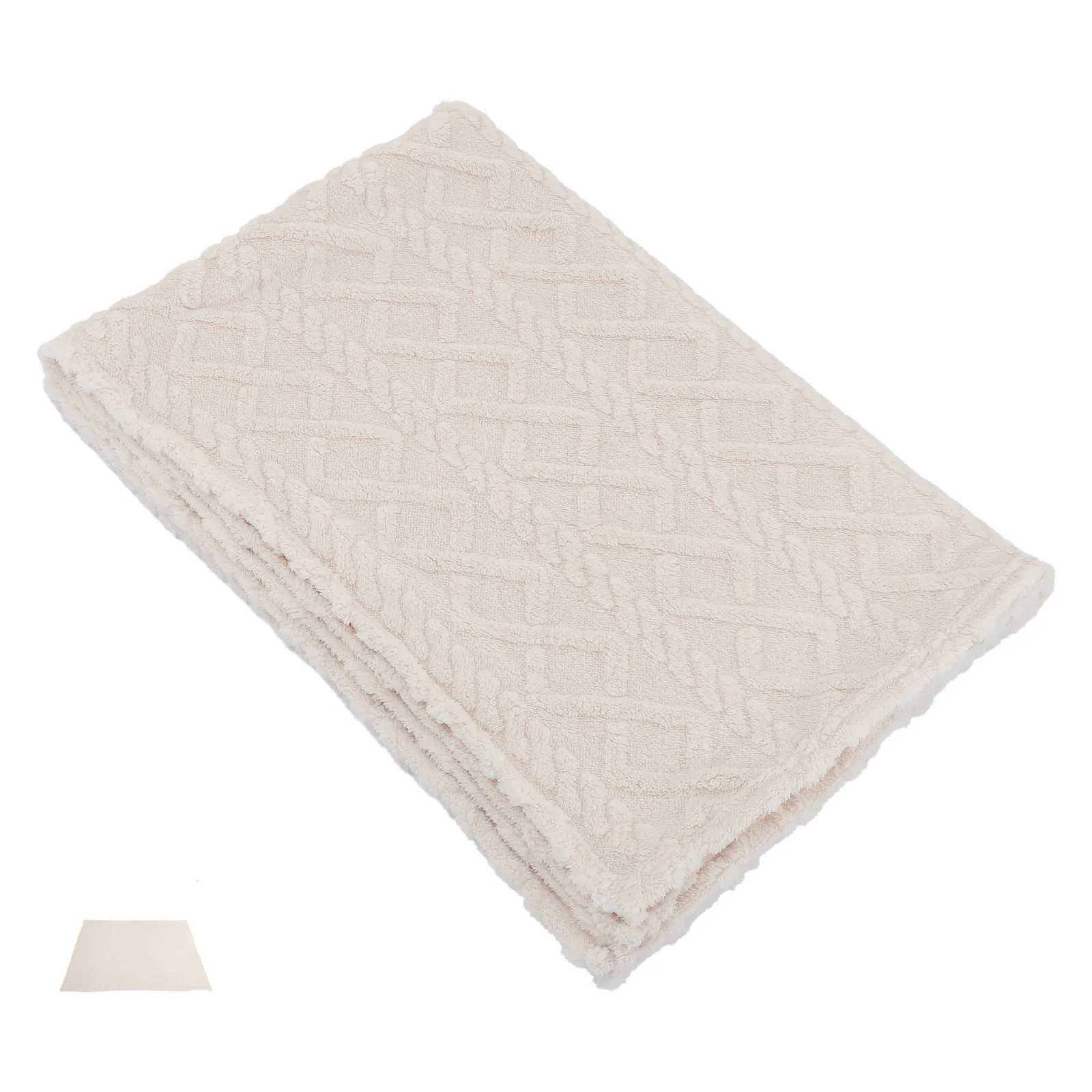 Large Milk Polyester Throw Blanket Soft Cozy Warm Couch Blanket for Living Room Bedroom Office Nap Travel Car