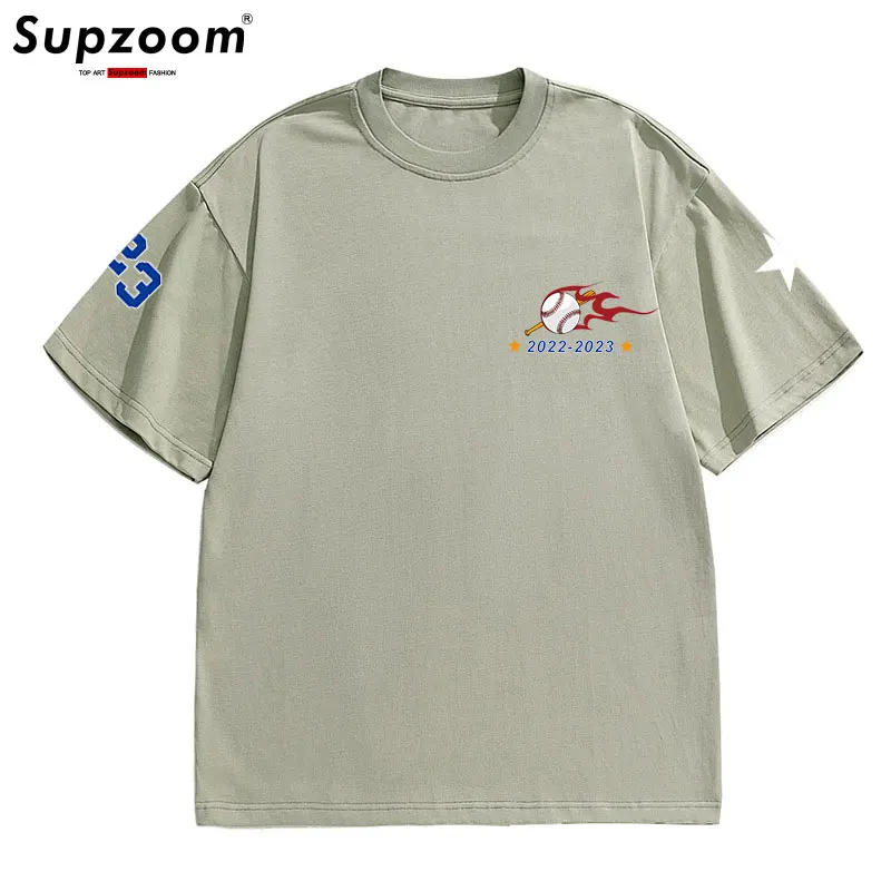 Supzoom New Arrival Summer Top Fashion Printed Neutral Short O-neck Casual Hip Hop Heavy Texture Cotton Ins Loose Men Tshirt