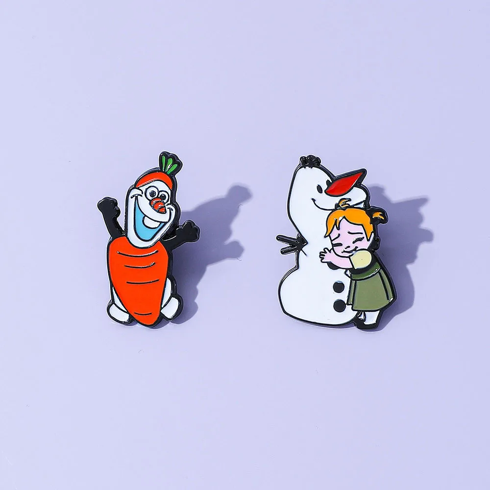 

Креативный забавный замороженный аниме милый Олаф пародия эмалированная булавка металлический значок рюкзак аксессуар для одежды подарок