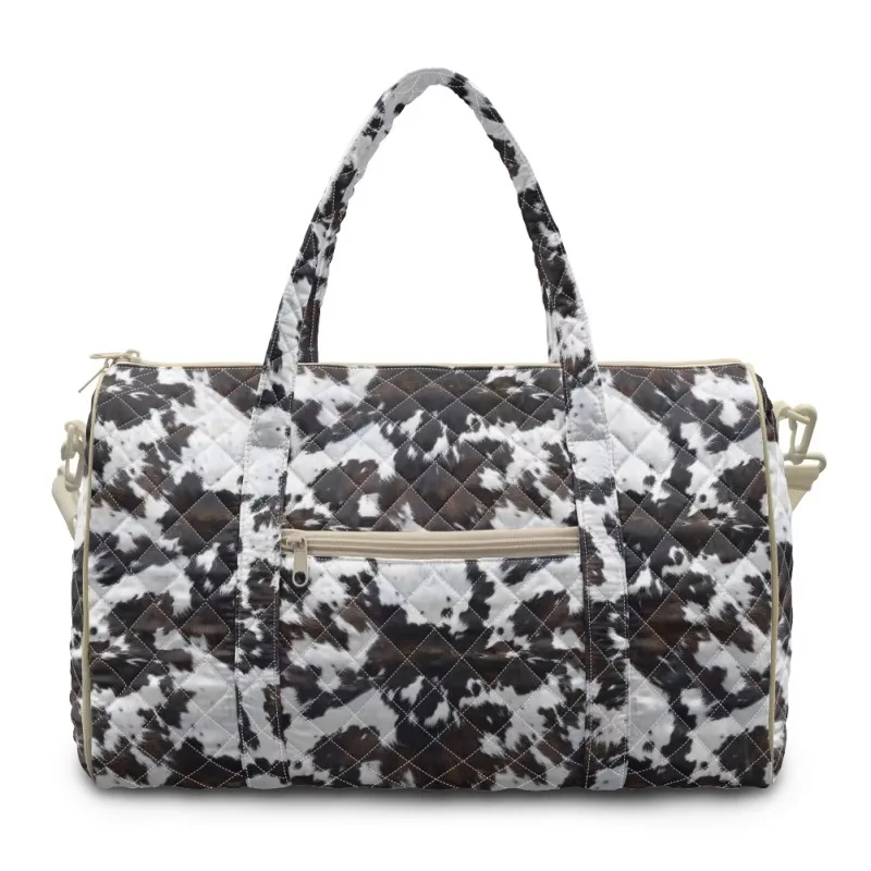 Custom/Wholesale Black and White Plaid Travel Bag Large Capacity Luggage for Sports, Travel and Outings.