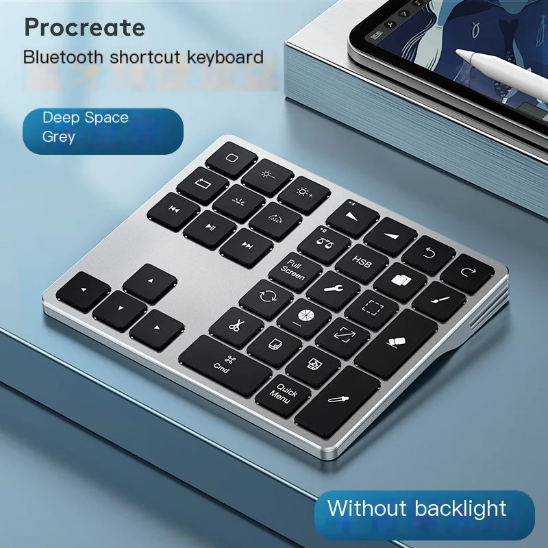 

Procreate портативная мини-клавиатура Беспроводная Bluetooth клавиатура подходит для Apple iPad живопись ультратонкая Бесшумная клавиатура