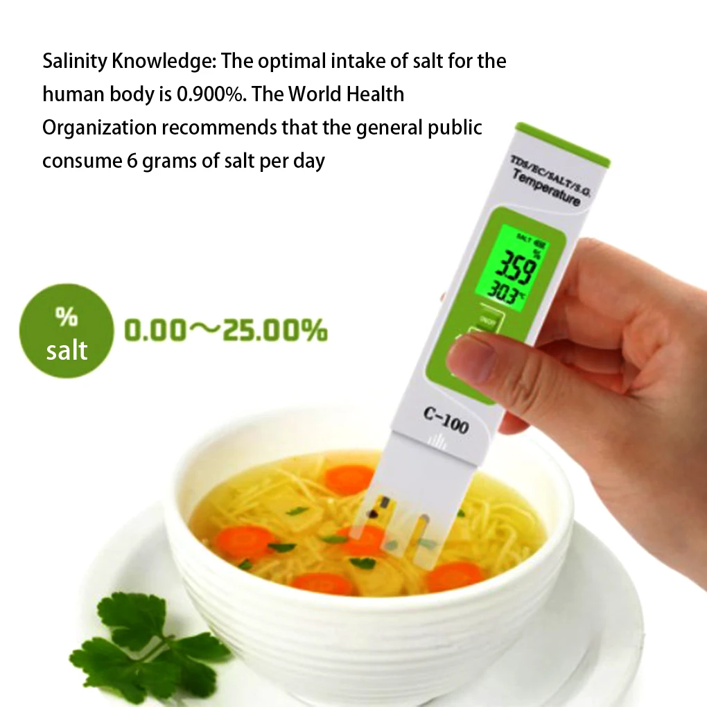 Portable Salinity Tester Easy To Apply Quick And Accurate Wide Range Of Uses Light Weight Water As Shown