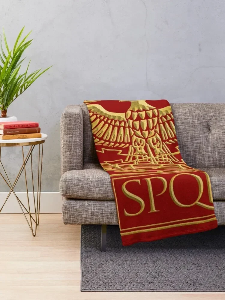 Gold Roman Aquila Eagle SPQR Throw Blanket Furrys Stuffeds Softest Blankets