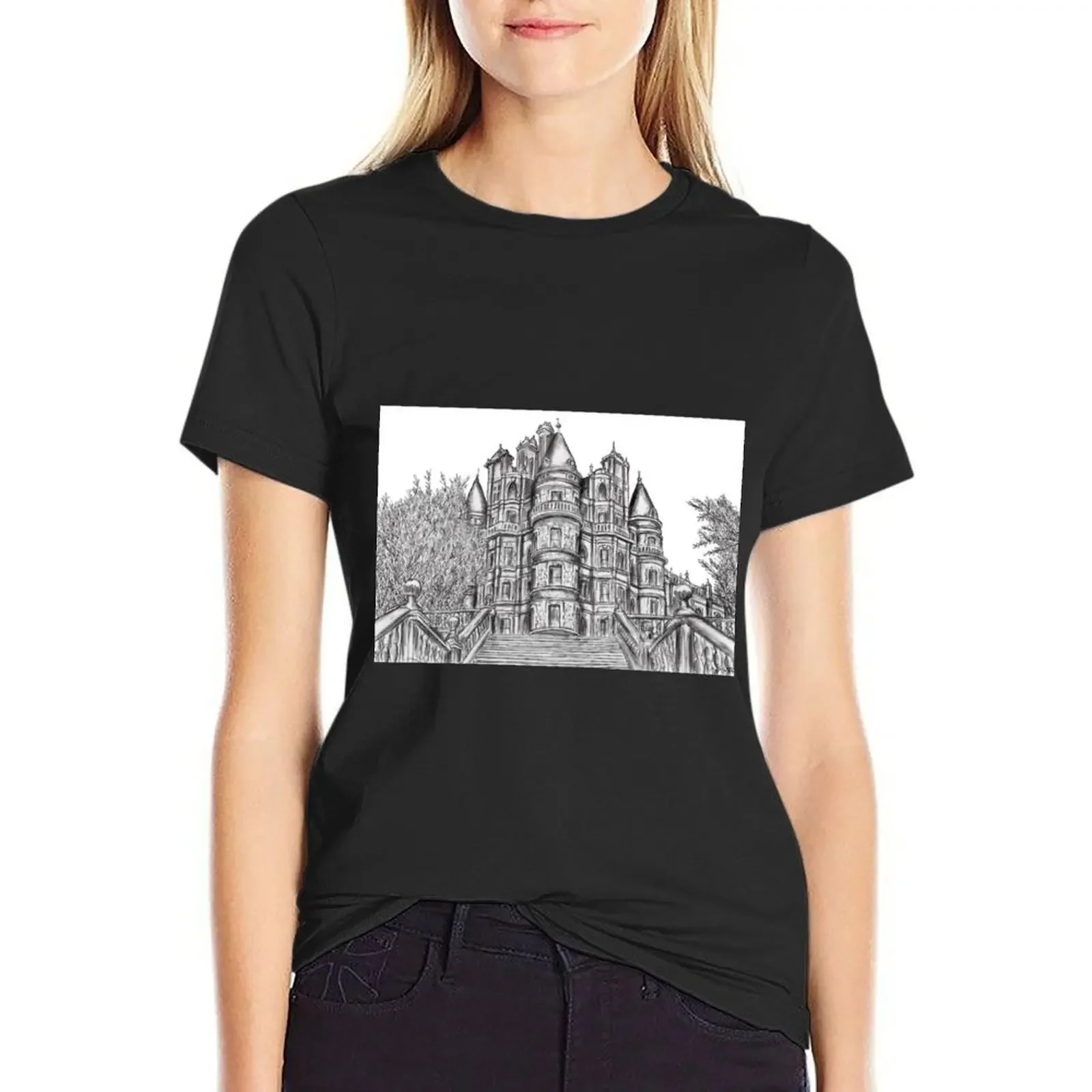 

Royal Holloway University of London Illustration T-Shirt summer clothes blanks female rock and roll t shirts for Women