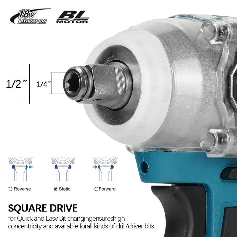 Makita DTW285 320N.M 임팩트 전기 렌치, 브러시리스 렌치, 무선 공구, 충전식 전동 공구, Makita 18V 배터리