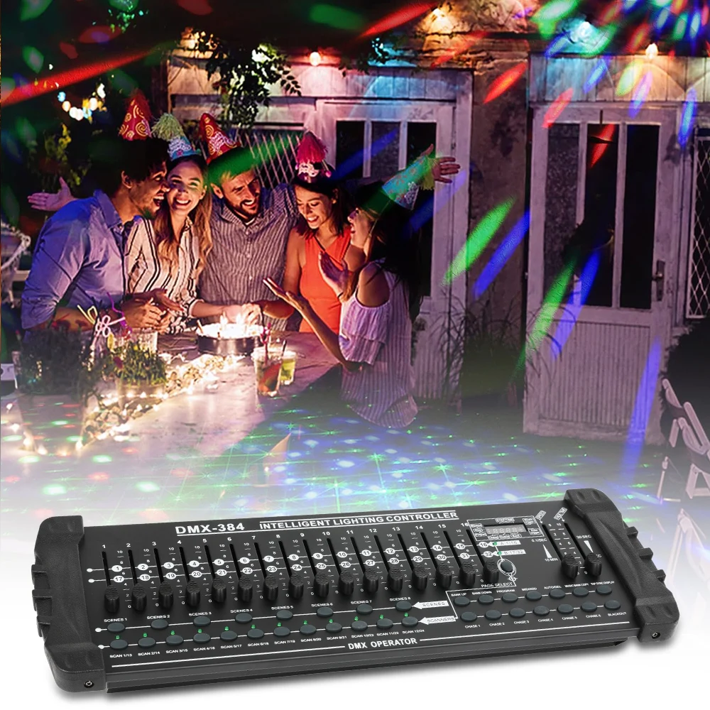 

384 DMX Channel Light Controller DMX512 Controller Console Operator for Live Concerts KTV DJs Clubs Equipment Runnin lights