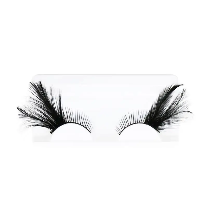 1 pairs Black Feather Natural long false eyelashes cross winged lengthened exaggerated stage false eye Lashes makeup tool YM77