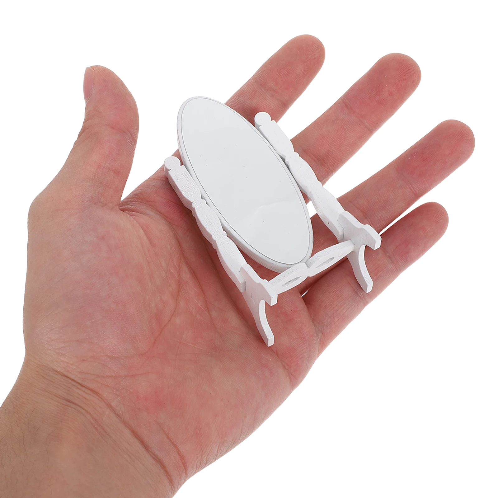 2 stücke Vintage Mini Für Puppenhaus Maßstab 1:12 Kleine Holz Rahmen Stehen Spiegel Retro Eitelkeit Tisch Schlafzimmer Möbel Zubehör