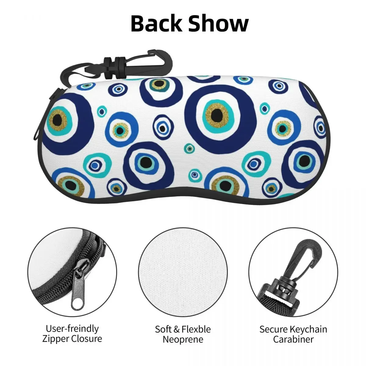 Nazar Amulet Evil Eye Talisman Glasses Case Waterproof   Blue   Boho  Protector Ins glasses Box