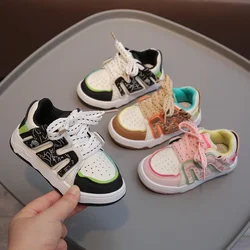 Children's Low Top Sneakers 2024 Spring and Autumn Graffiti Boys and Girls Casual Shoes Medium To Large-sized Baby Sports Shoes