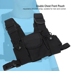 High Quality Walkie talkie Double Chest Harness Front Pack Pouch for Firefighting and Military Walkie Talkie Harness