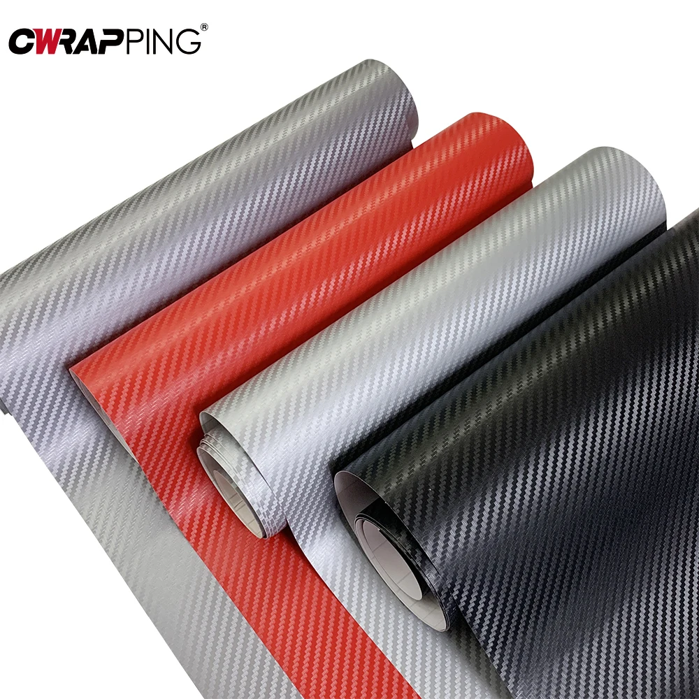 15x127cm 3D Carbon Fiber Car Vinyl Wrap Waterproof Films for Auto Motorcycle Exterior Protection Films Decorative Car Styling
