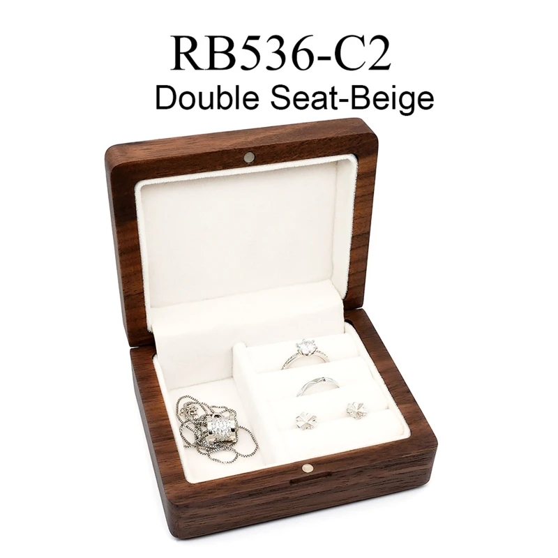 

HX6F Jewelry Box Mini Small Wooden for Case Gift for Men Women Girls