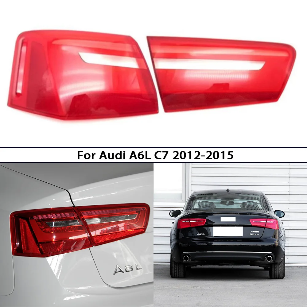 

Turn Signal Stop Light Mask Auto Replacement Parts For Audi A6 A6L C7 2012-2015 Rear Bumper Brake Shell Tail Lamp Cover