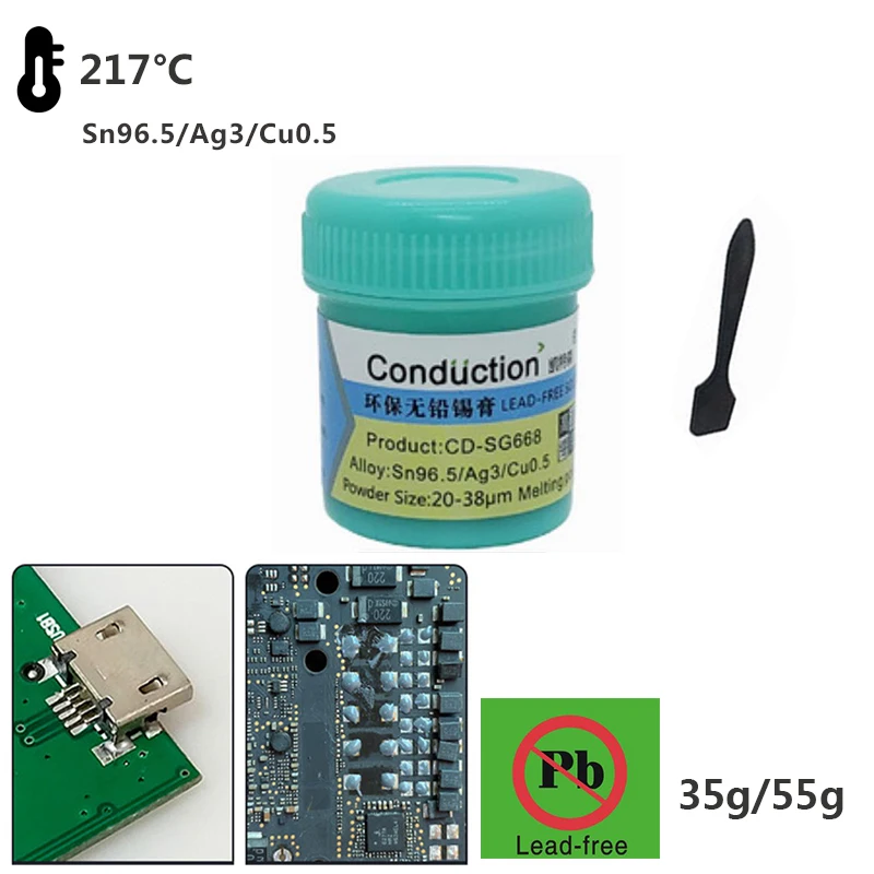 30/55 г высокотемпературный бессвинцовый Smd флюс для пайки 217 ℃ PCB IC BGA SMT сварочная паста для ремонта телефонов