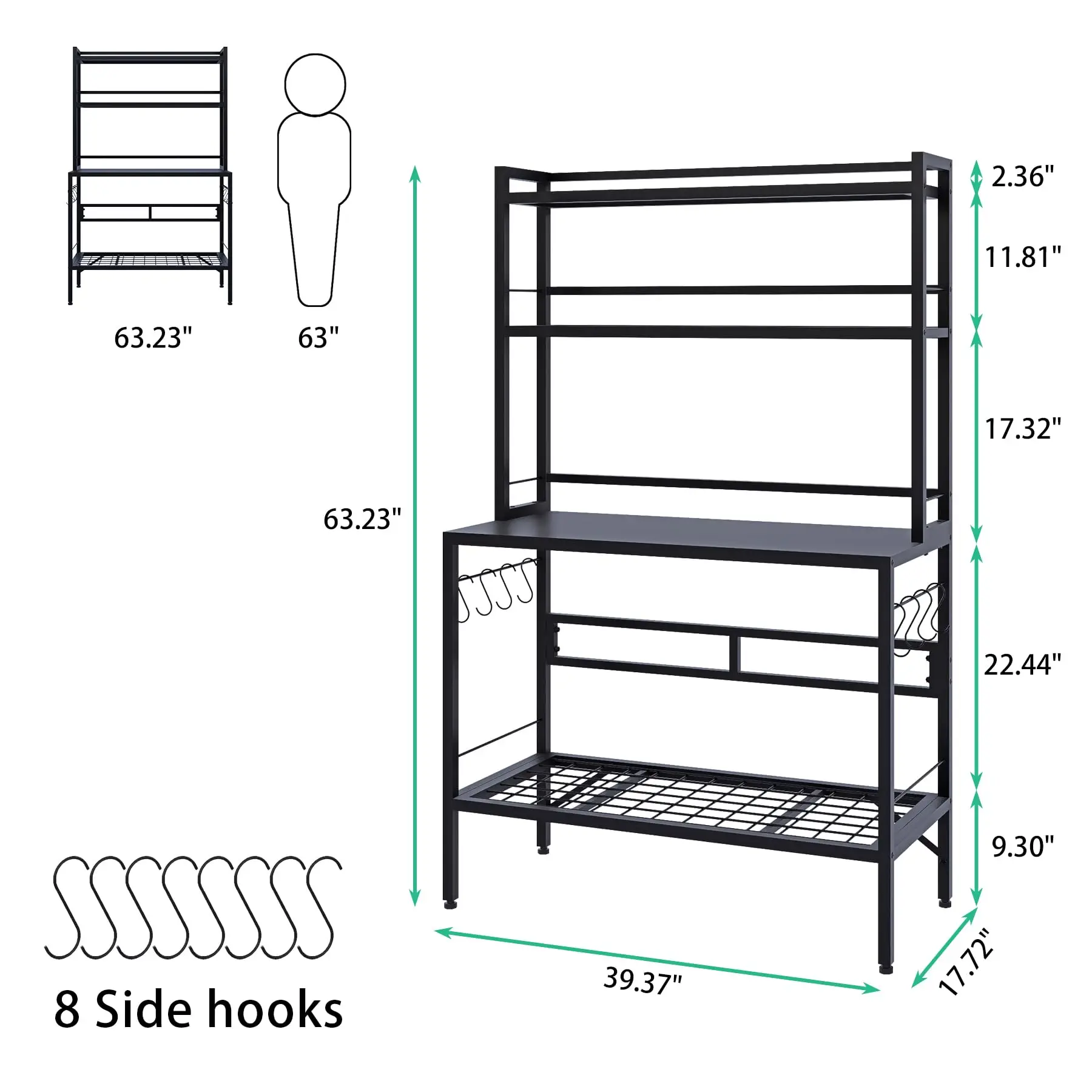 Outdoor Potting Bench Table with Storage, 63
