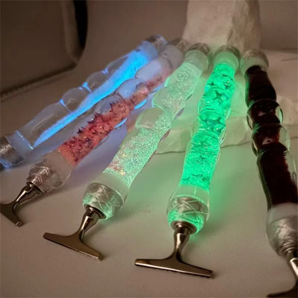 Imagen 4: Nuevo Lápiz Luminoso Transparente para Pintura de Diamantes con Punta Roscada, Herramienta de Bordado de Diamantes, Accesorios SIN CABEZAL