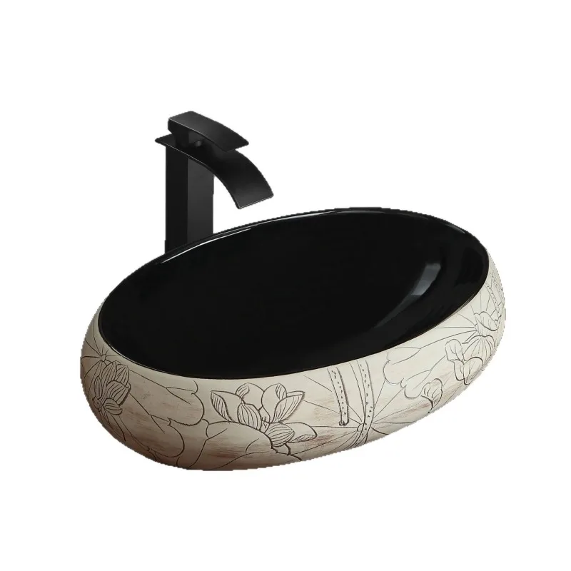 

Bathroom retro ceramic art vegetable wash basin wash basin on top washbasin under the counter antique wash basin