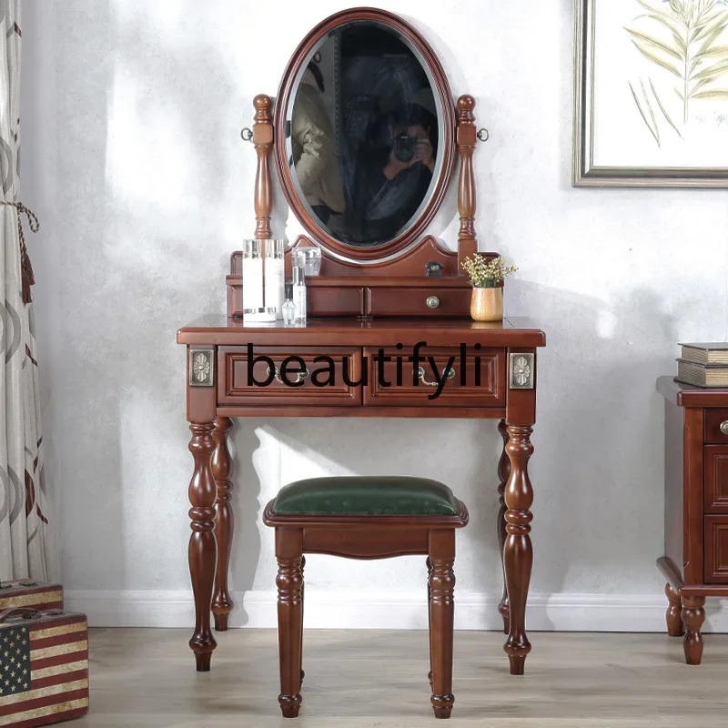 Puur Massief Hout Amerikaanse 50-60-70 -80-90Cm 1M Europese Slaapkamer Mini Dressoir, Make-Up Spiegel