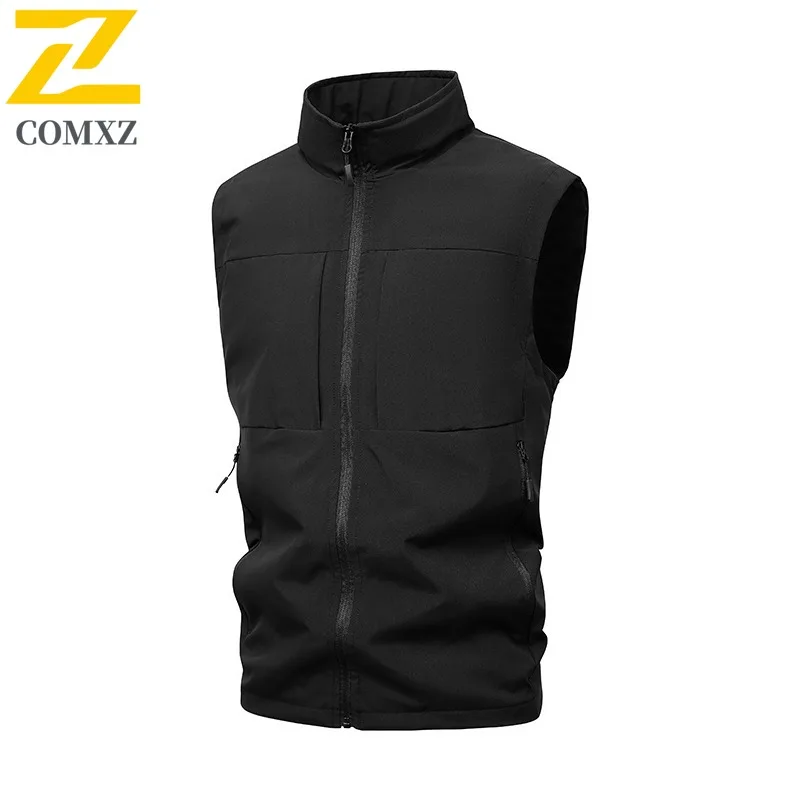 

COMXZ 2025 Мужская рабочая одежда, жилет Tech, уличная куртка без рукавов, универсальный повседневный жилет, пальто, модный уличный стиль