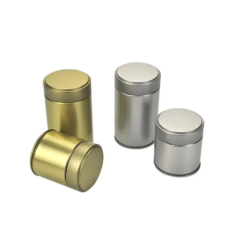 1Pc Portable Mini Matcha Powder Can Thick Tinplate Sealed Jar Tea Spice Storage Kitchen Household Gadgets