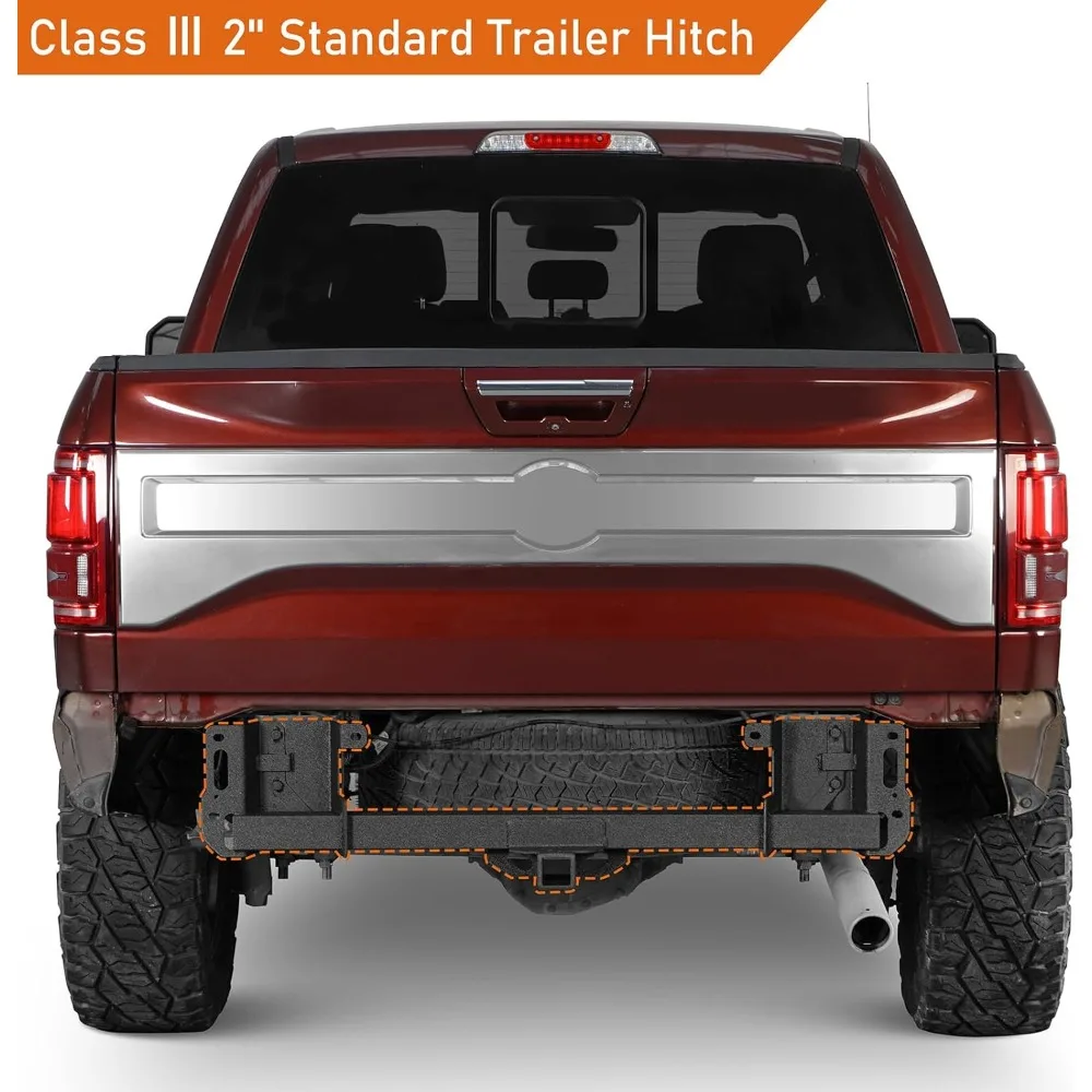 وصلة مقطورة شديدة التحمل مقاس 2 بوصة من الفئة 3 لـ 2015-2025 Ford F-150، جهاز استقبال إطار أنبوبي مربع #2
