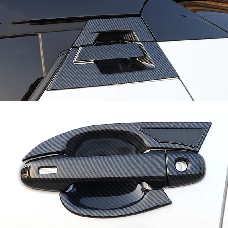 For C-HR CHR 2016 2017 2018 2019 2020 Door Handle bowl cover ABS chrome Carbon fiber outside handle cover Exterior CAR Styling