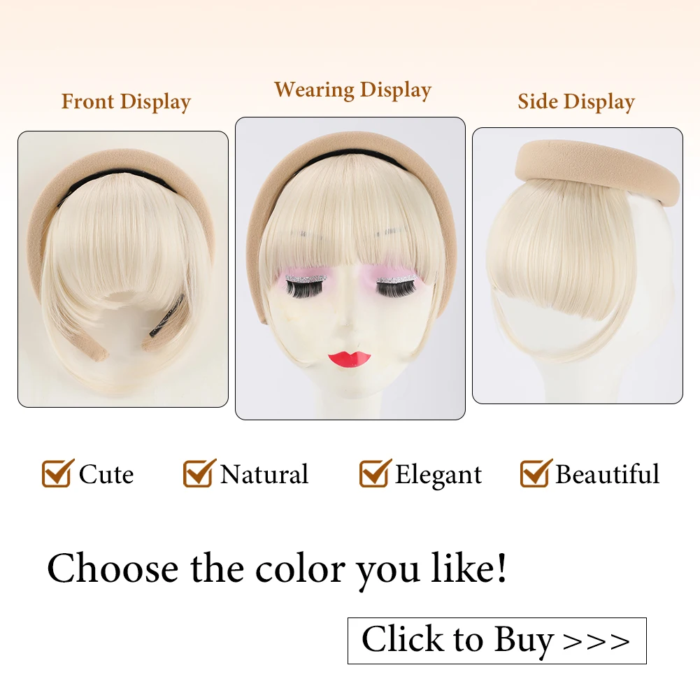 Front Hair Bangs Hair Synthetic Extensions With Magic Paste hair Bands Bangs Wigs Synthetic Wigs Headband for Women Girls