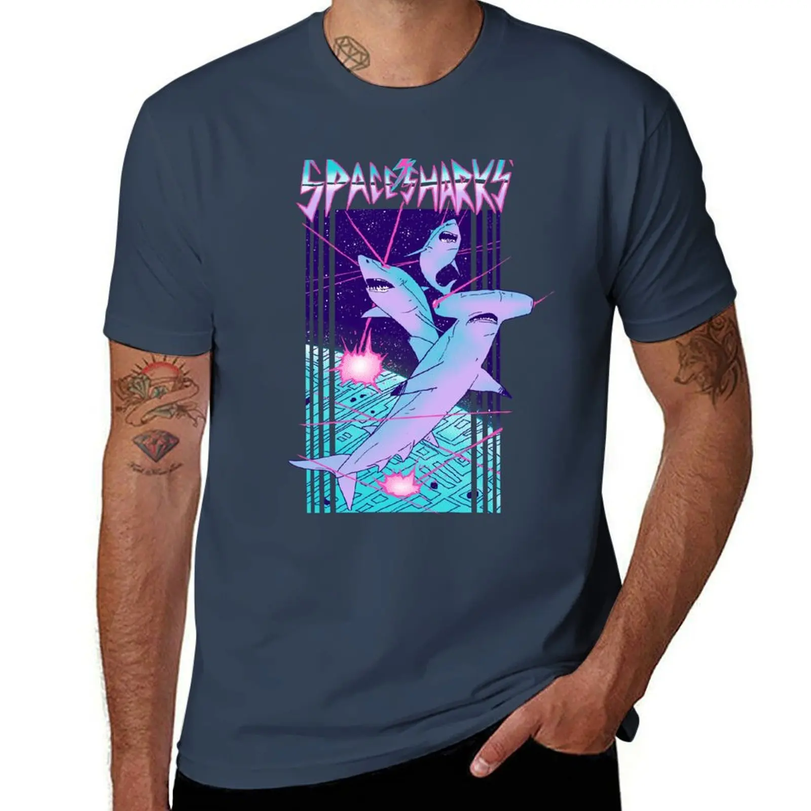 

Space Sharks! T-Shirt vintage summer clothes blanks gifts for boyfriend mens graphic t-shirts hip hop