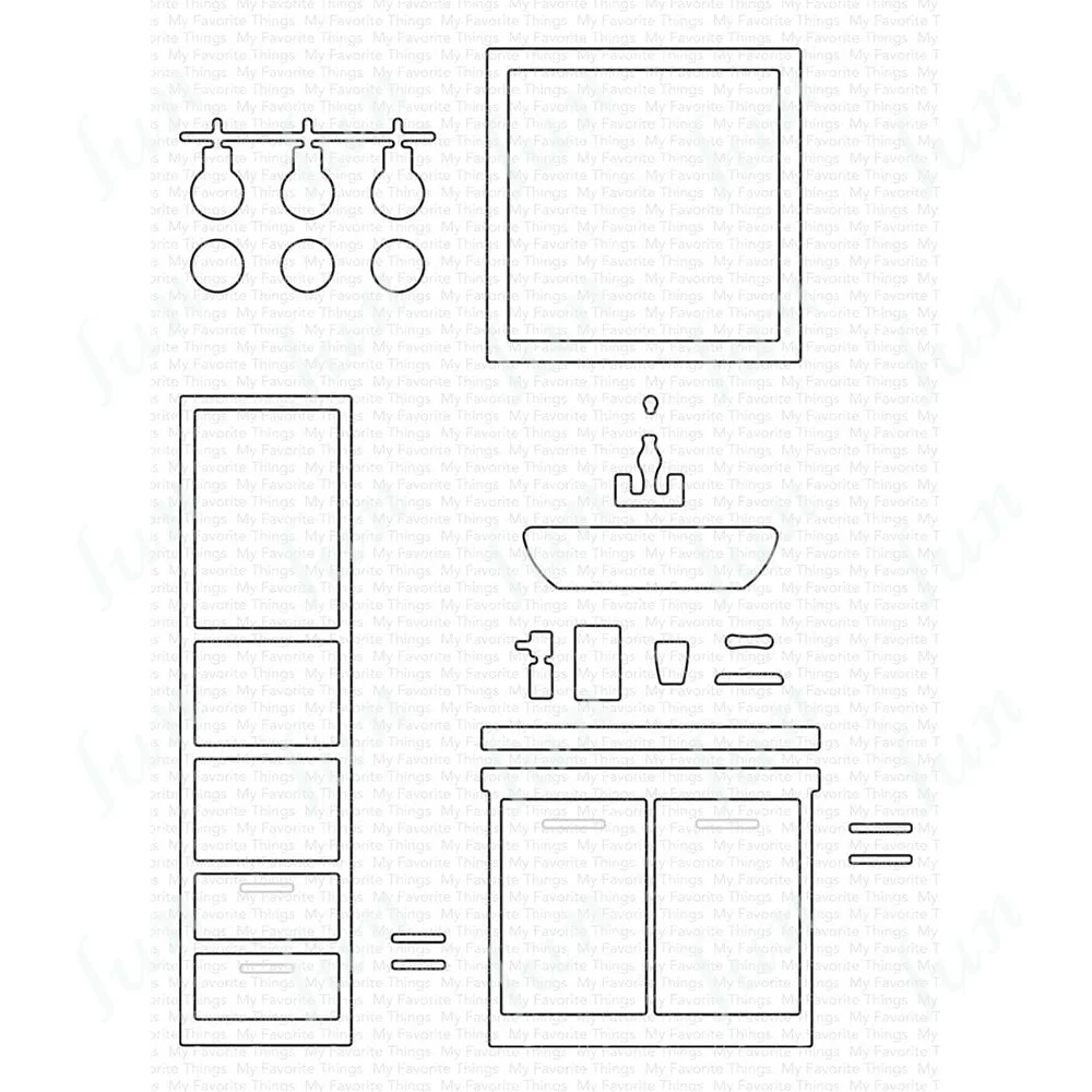 

Bathroom Basics Metal Cutting Dies Crafts Stencils for Diy Scrapbooking Greeting Card Photo Album Embossing Template Decoration