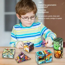 3D Shape Shifting Box Geometric Changeable Magnetic Magic Cube Decompression Hand Flip Puzzle Kids Reliever Fidget Toy