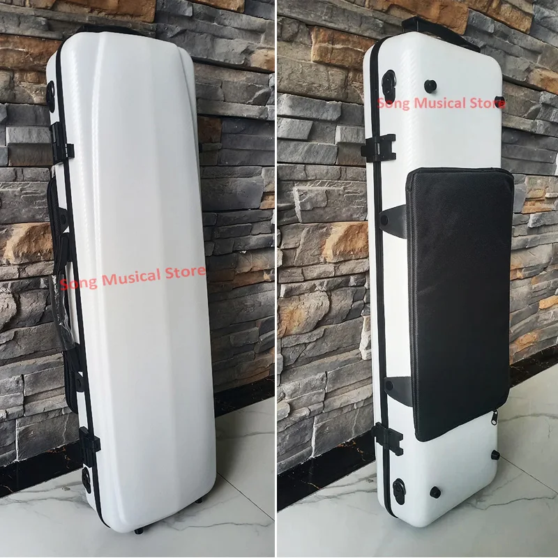 USA Low Tax Carbon Fiber Violin Case 4/4 Detachable Music Bag with lightweight Dual Password Lock Square Box on Both Shoulders
