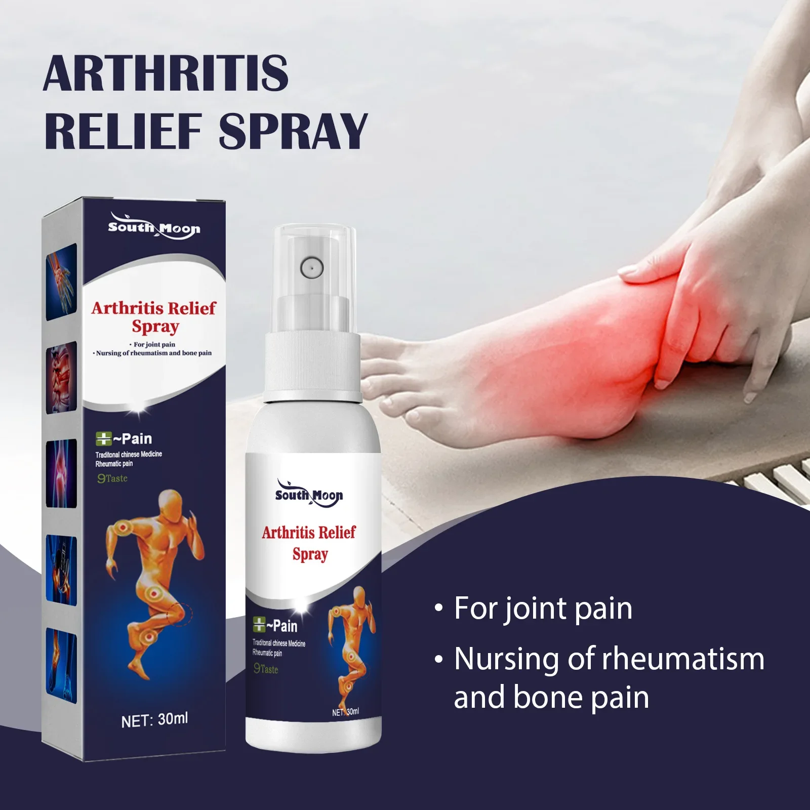 

각질제거 30ml Joint Muscle Bone Spray Relieve Knee Lumbar Spine Pain Leg Sprain Rheumatoid Arthritis Ache Care Spary 발톱무좀