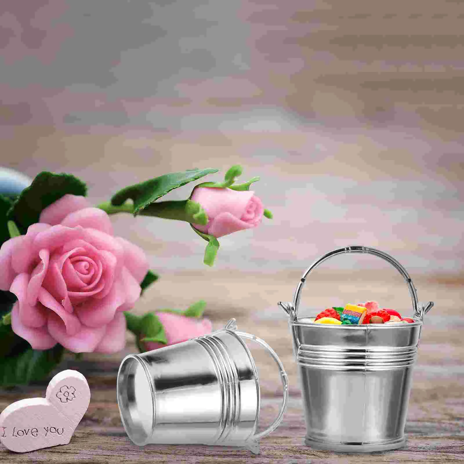 Buckets Bucket Mini Metal Tin Party Galvanized Pails Candy Snack Handles Holder Favors Snacks Flower Ice Favor Tinplate