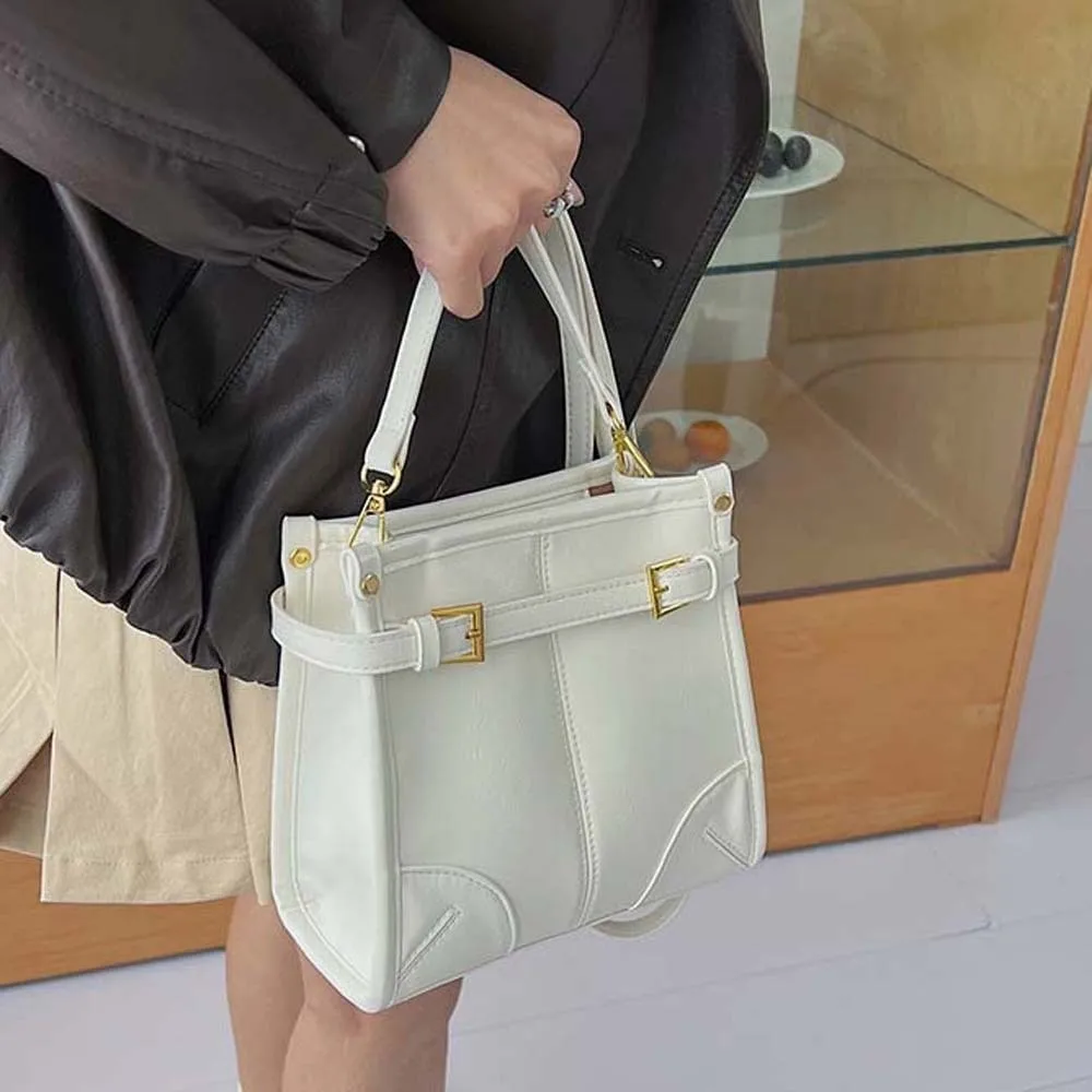 

Large Capacity Square Shoulder Bag Anti-splash Water Korean Style Belt Buckle Crossbody Bag High-end Solid Color