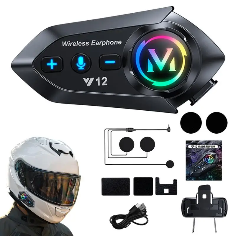 

Helmet Speakers Wireless Helmet Speakers Headphones Long Battery Life Noise Cancellation Dirtbike Accessory For Single Person
