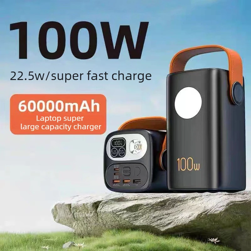 

60000mAh Power Bank Large Capacity Fast Charging PD100W USB C External Spare Battery Charger for IPhone 16 Xiaomi Samsung Laptop
