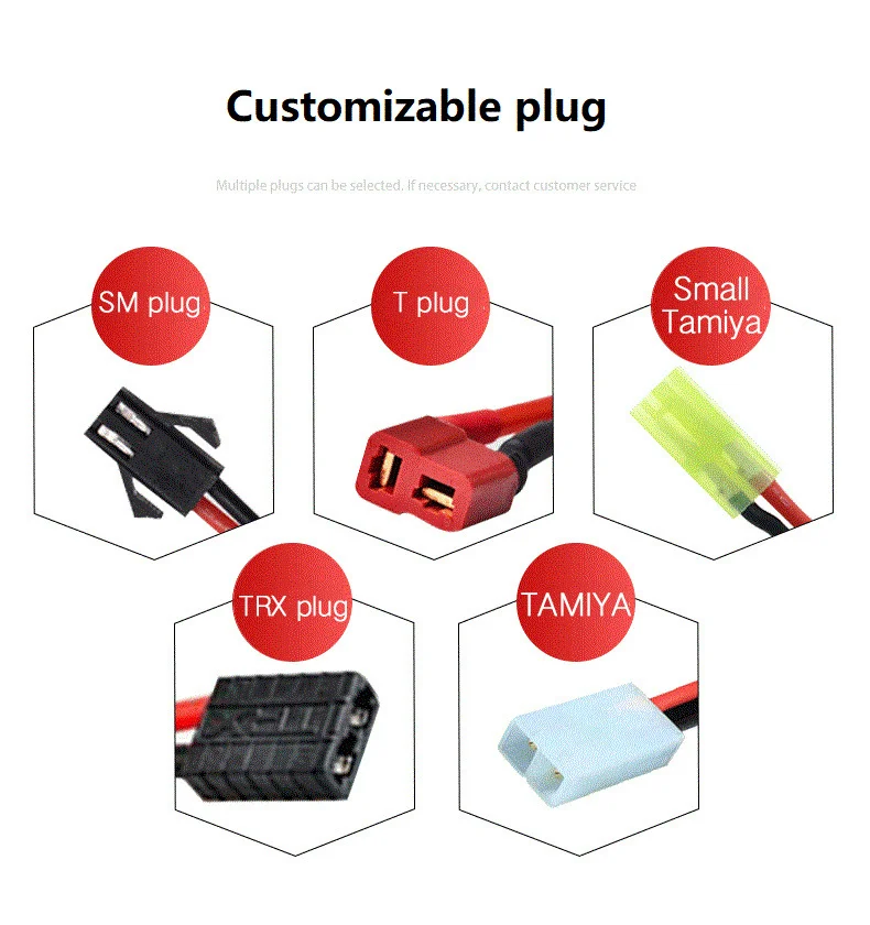 HJ 2S 7.4V 350mAh 30C Lipo batteria per AXIAL SCX24 90081 C10 1/24 telecomando modelli di auto accessori batteria 7.4V