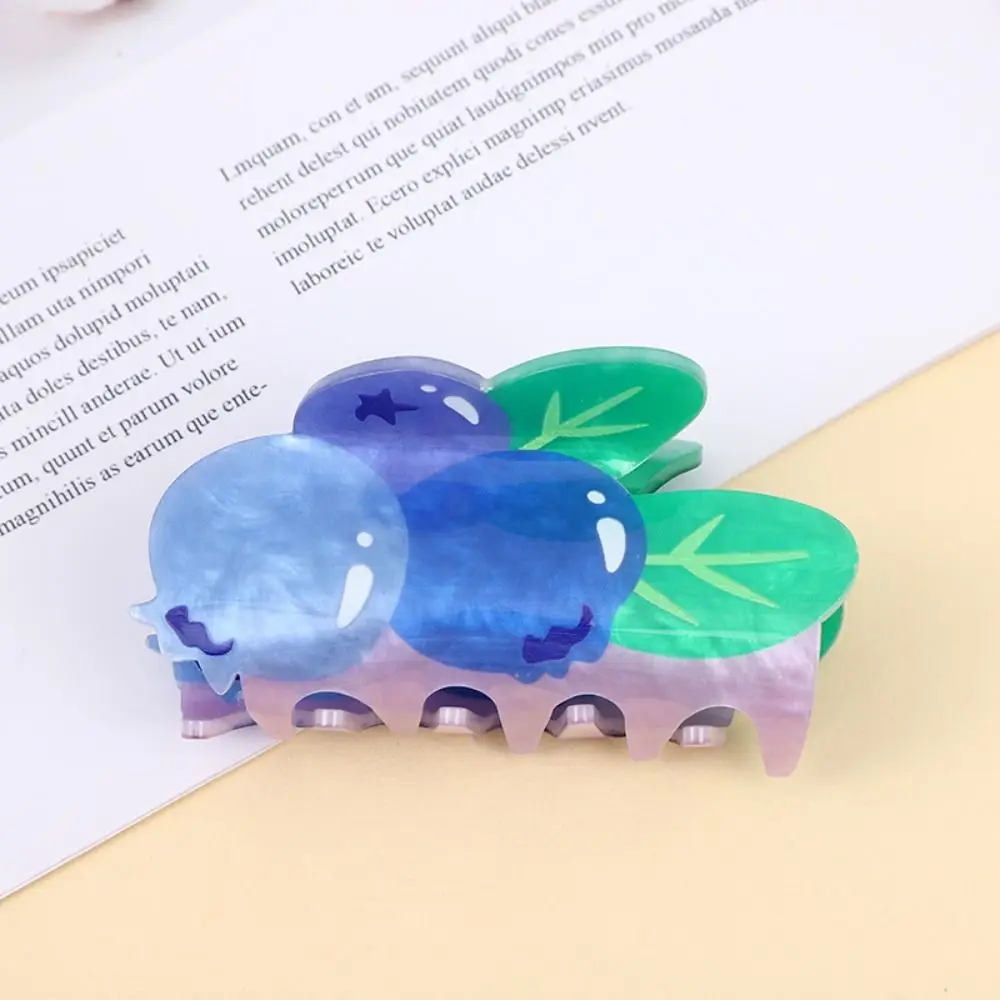 Cute Acrylic Flower Hair Claw Tomato Grape Fruit Hair Clip Headwear Hamburg Simulated Food Shark Clip Streetwear