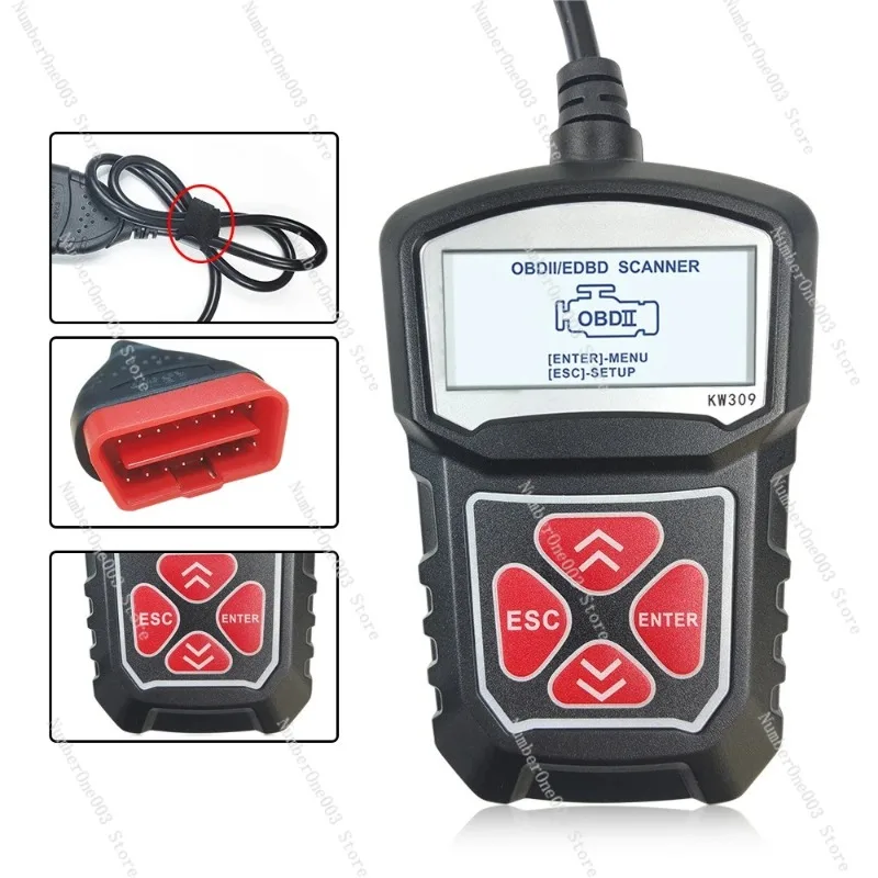 سبع لغات KW309 قارئ رمز الماسح الضوئي لخطأ السيارة متوافق مع V309 V310 MS309