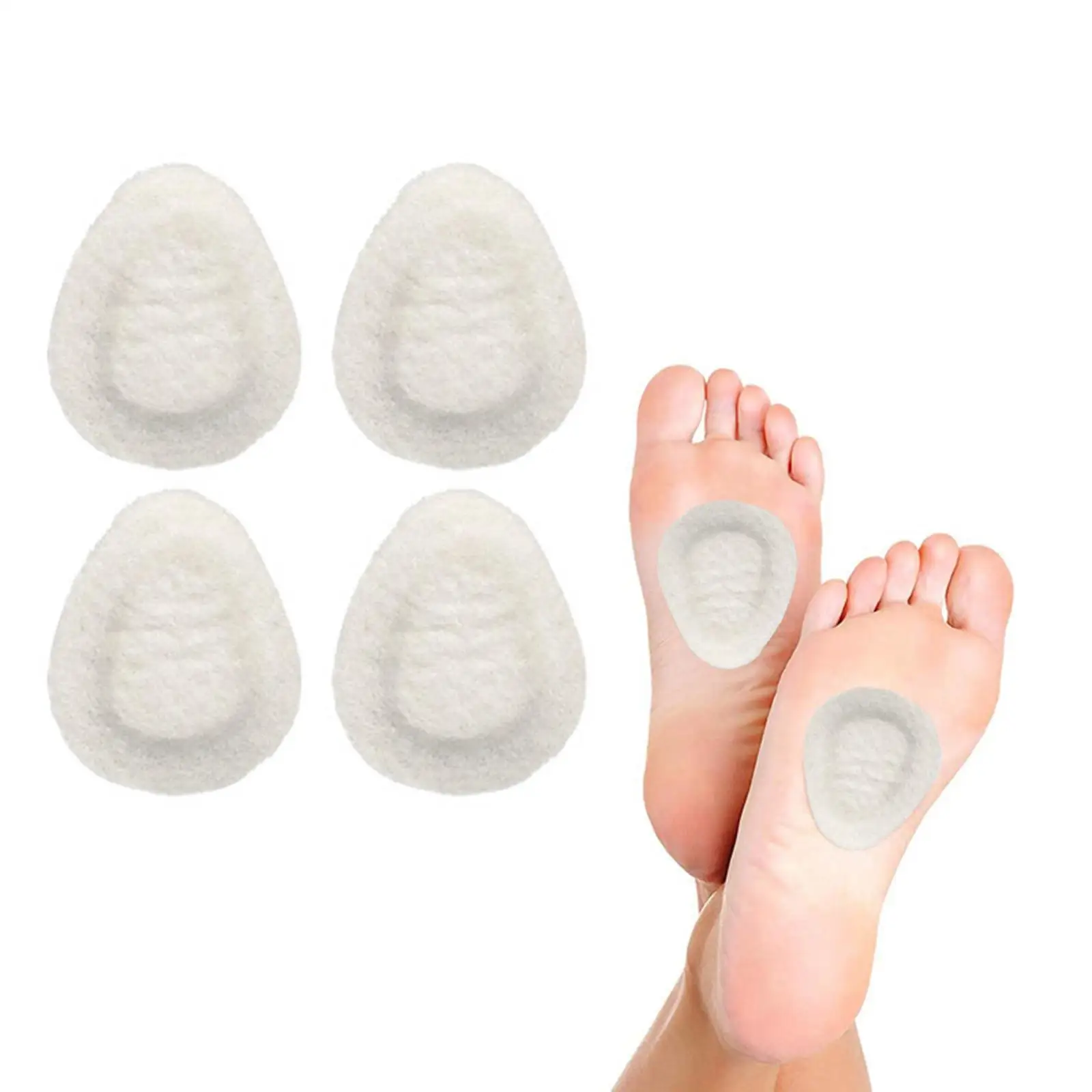 4Pcs Metatarsal Felt Pads Foot Pads Reducing Pressure White Sole Support