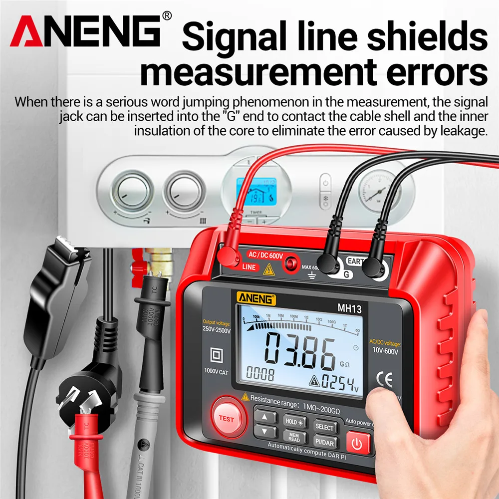 ANENG MH13 multimetr cyfrowy wysokiego napięcia Megometro izolacja mierniki rezystancji uziemienia Tester megaommetry miernik narzędzia testowe