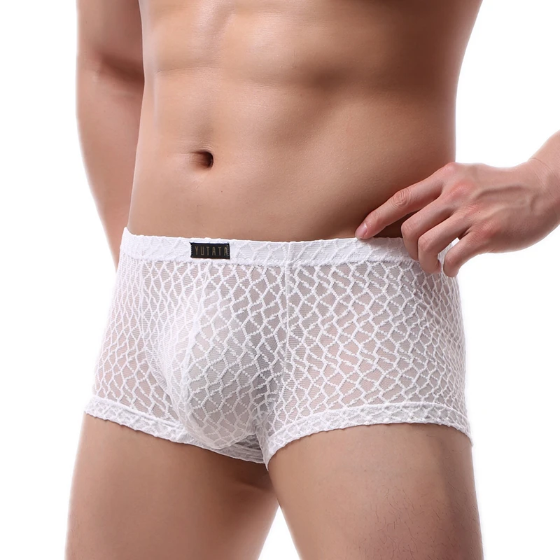 Mens Boxer Sexy Underwear Men Lace Breathable Boxershorts Underpants Man Solid Boxers Hombre Boxer Shorts Men\'s Panties