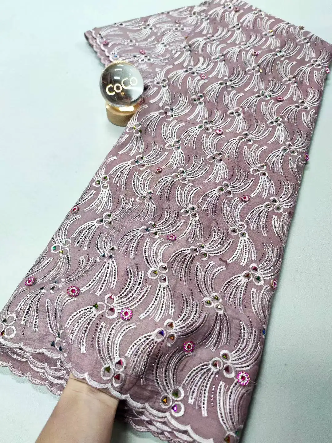 2025 أفريقيا النيجيري جودة عالية الترتر لفستان الزفاف الشيفون تول أقمشة الدانتيل حفلة جبر 5 ياردة الخياطة القطن XL115