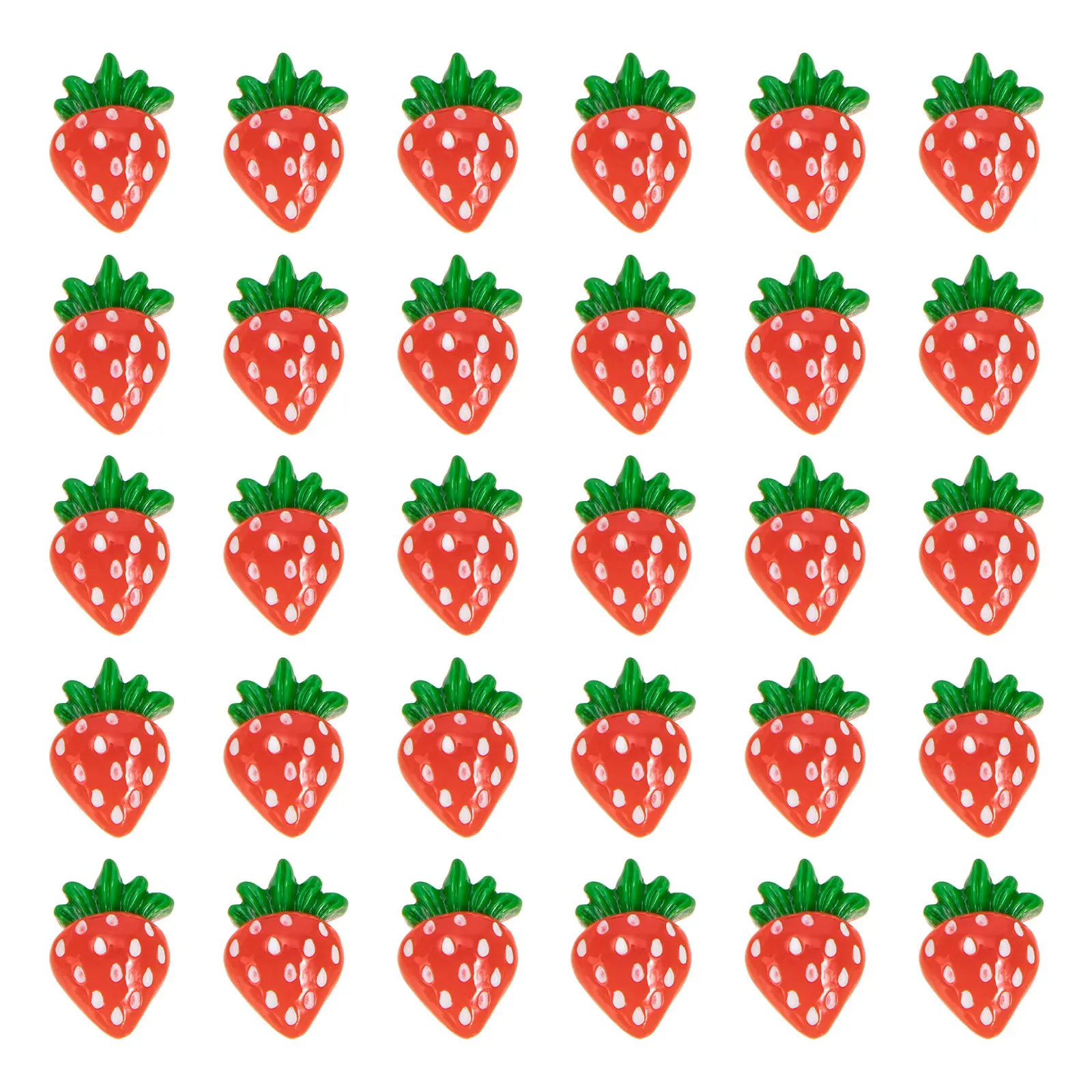 30Pcs Nail Art Charms Strawberry Fruits Resin Slices Lightweight Nail Decoration DIY Supplies for Nails Phone Case Bags