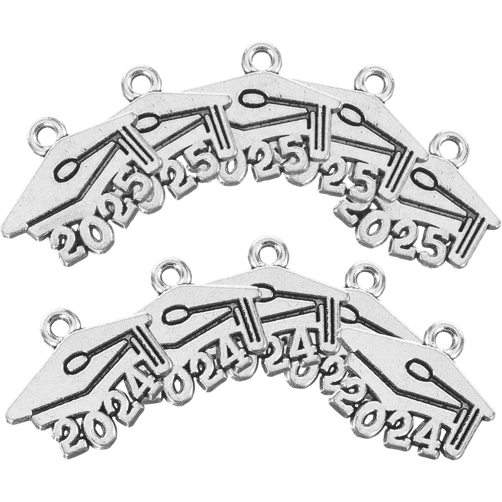 

100pcs Alloy Accessories Graduation Cap Pendant DIY Necklace Bracelet Making Charms Diy Jewelry Material Silver Decor