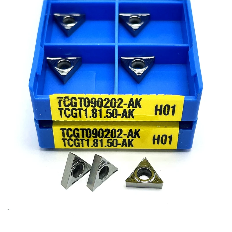 10 pz TCGT090202 TCGT090204 TCGT090208-AK H01 tornio CNC inserto in lega di metallo duro utensili in alluminio utensile per tornitura