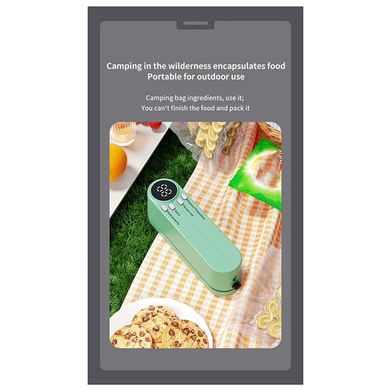 Mini Wireless Fully Automatic Vacuum Sealing Machine Household Small Portable Food Packaging Plastic Sealing Machine