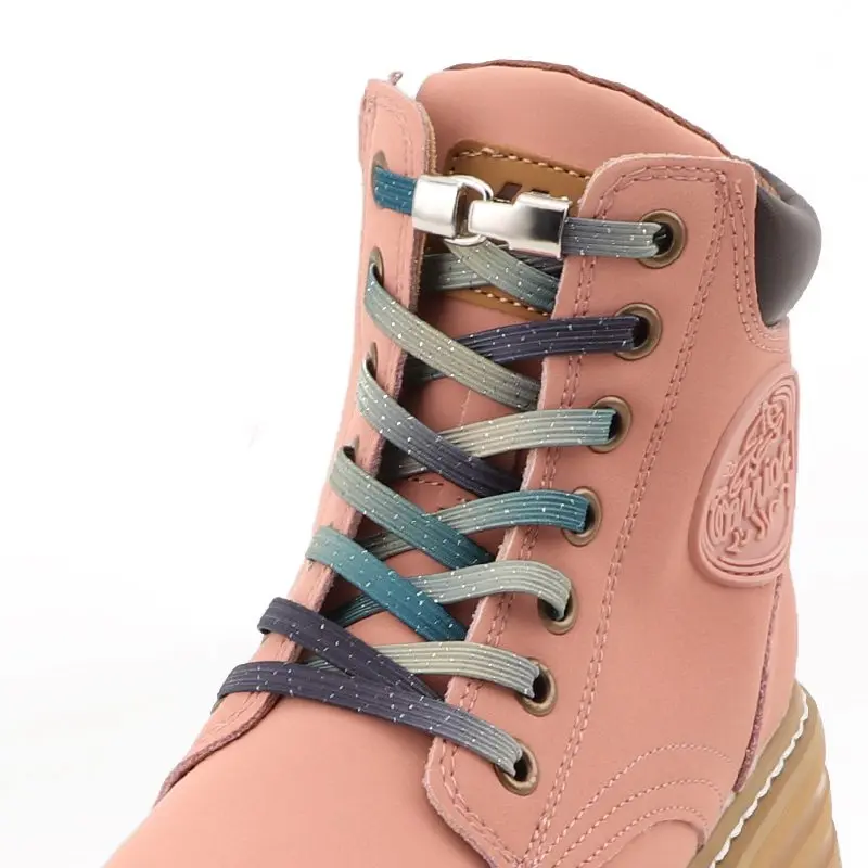 Schnürsenkel ohne Binden, Metallschnallenverschluss, elastische Schnürsenkel für Turnschuhe, 1 Sekunde, schnelles Ein- und Ausschalten, praktische Spitze für faule Schuhe, Unisex – Detail 1